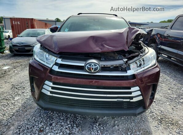 5TDZARFH6JS039986 2018 TOYOTA HIGHLANDER Burgundy Вид спереду
