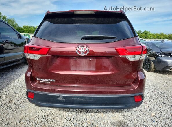5TDZARFH6JS039986 2018 TOYOTA HIGHLANDER Burgundy Вид ззаду