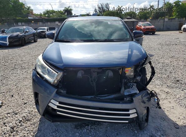 5TDZARFHXHS032355 2017 TOYOTA HIGHLANDER Blue Вид спереду