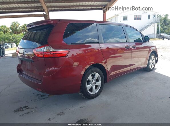 5TDZK3DC8GS717812 2016 TOYOTA SIENNA Red Задня права чверть