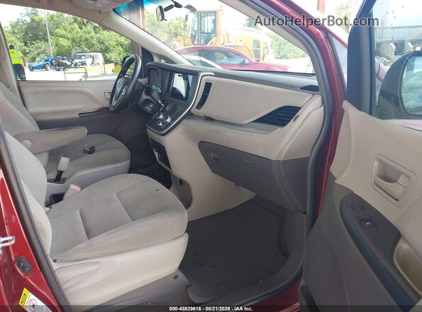 5TDZK3DC8GS717812 2016 TOYOTA SIENNA Red Вид салону спереду