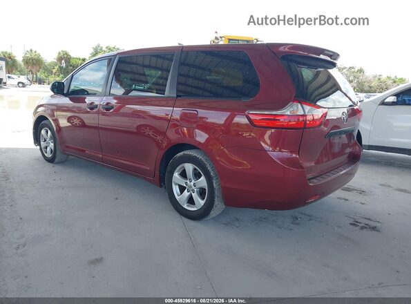 5TDZK3DC8GS717812 2016 TOYOTA SIENNA Red Задня ліва чверть