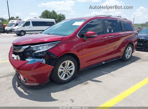 5TDZSKFC6PS100321 2023 TOYOTA SIENNA Red წინა მარცხენა ხედი სამი მეოთხედიდან