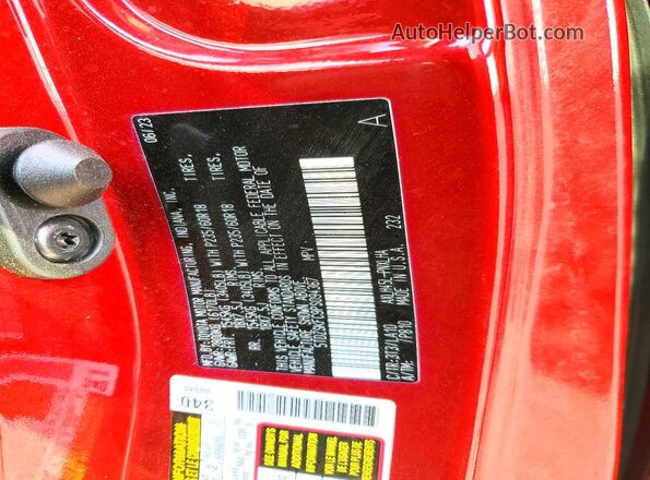 5TDZSKFC9PS094367 2023 TOYOTA SIENNA Red Widok naklejki z numerem VIN