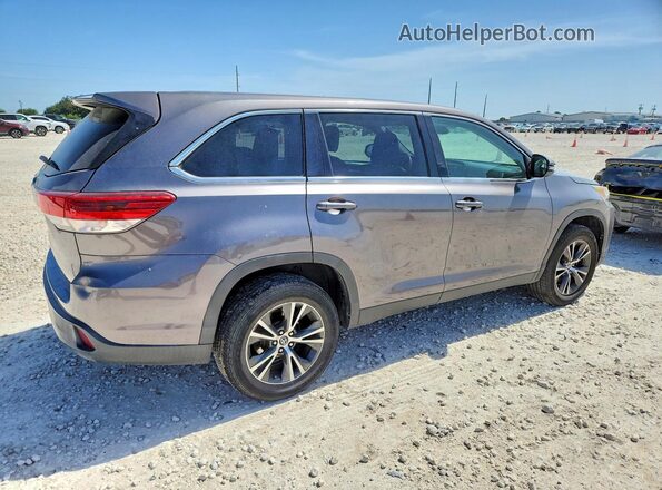 5TDZZRFH0KS296281 2019 TOYOTA HIGHLANDER Charcoal Задня права чверть