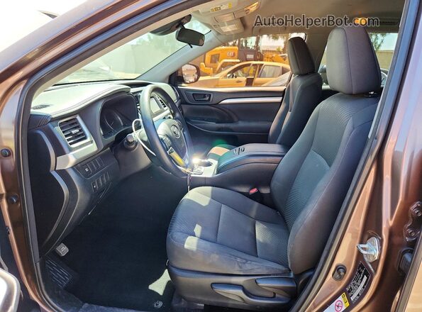 5TDZZRFH1JS244527 2018 TOYOTA HIGHLANDER Brown Widok wnętrza z przodu