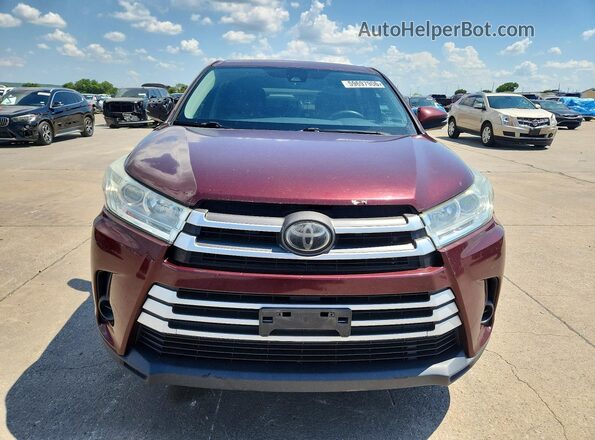 5TDZZRFH8JS268694 2018 TOYOTA HIGHLANDER Maroon Vista frontal