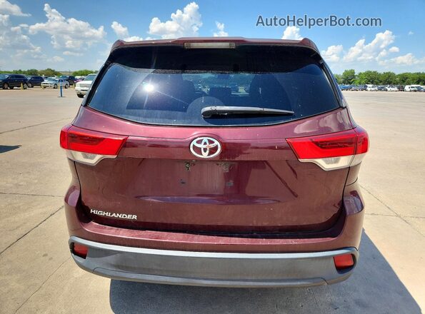 5TDZZRFH8JS268694 2018 TOYOTA HIGHLANDER Maroon Vista trasera