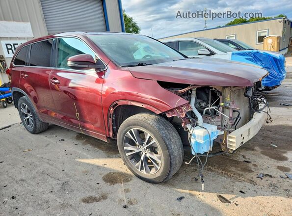 5TDZZRFH9JS247126 2018 TOYOTA HIGHLANDER Темно-бордовый Передняя правая четверть