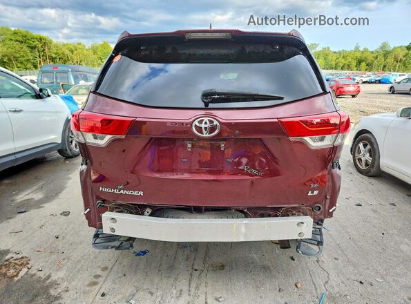 5TDZZRFH9JS247126 2018 TOYOTA HIGHLANDER Темно-бордовый Вид сзади