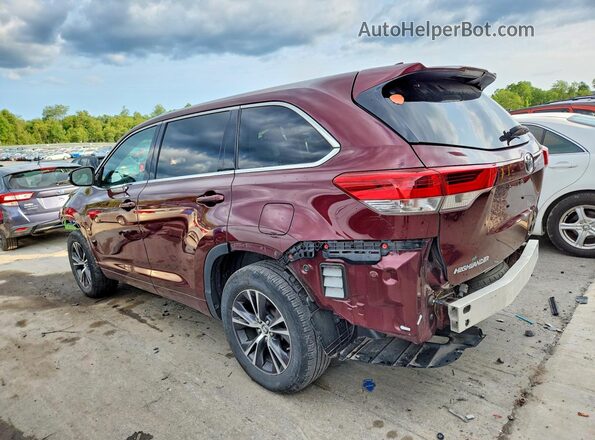 5TDZZRFH9JS247126 2018 TOYOTA HIGHLANDER Темно-бордовый Задняя левая четверть