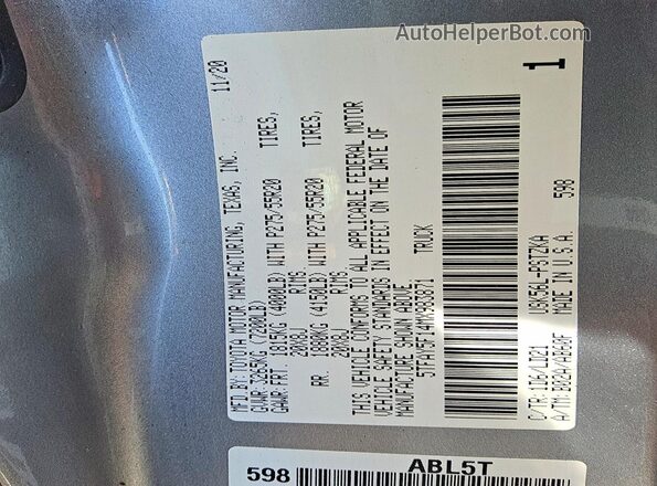 5TFAY5F14MX983871 2021 TOYOTA TUNDRA Серебряный Вид подкапотного пространства