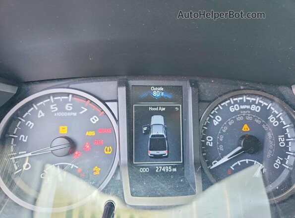 5TFCZ5AN5KX187157 2019 TOYOTA TACOMA White Instrument cluster view