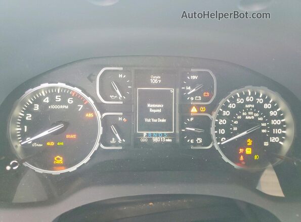 5TFDY5F10MX018180 2021 TOYOTA TUNDRA Gray Vista del cuadro de instrumentos