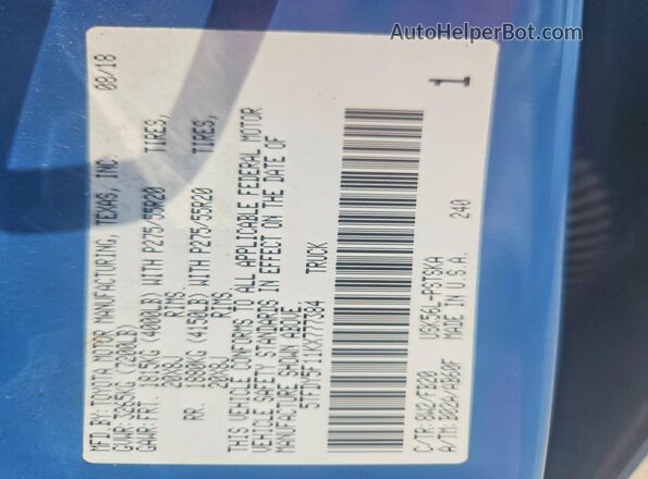5TFDY5F11KX777384 2019 TOYOTA TUNDRA Blue Engine compartment view