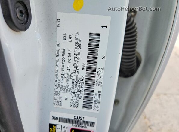 5TFEY5F10MX289633 2021 TOYOTA TUNDRA White Widok komory silnika