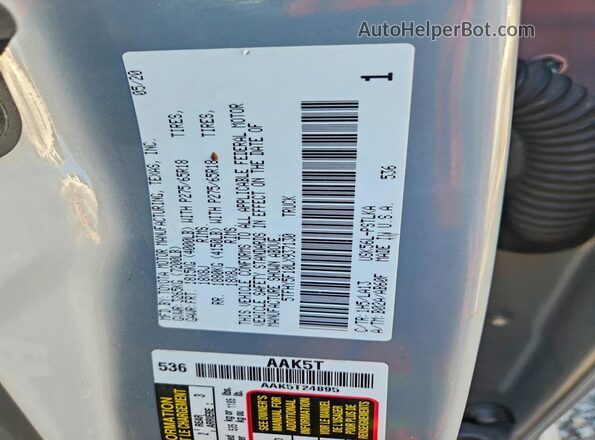 5TFHY5F10LX937130 2020 TOYOTA TUNDRA Gray Widok komory silnika