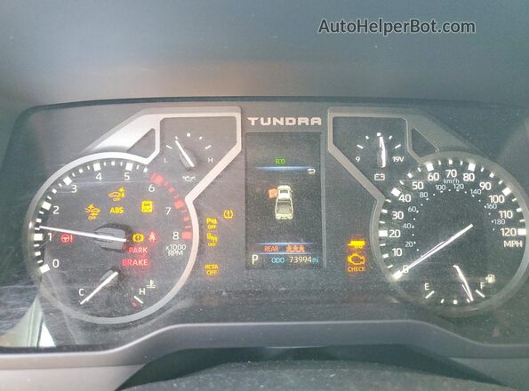5TFJA5AB6NX014689 2022 TOYOTA TUNDRA Red ხელსაწყოთა პანელის ხედი