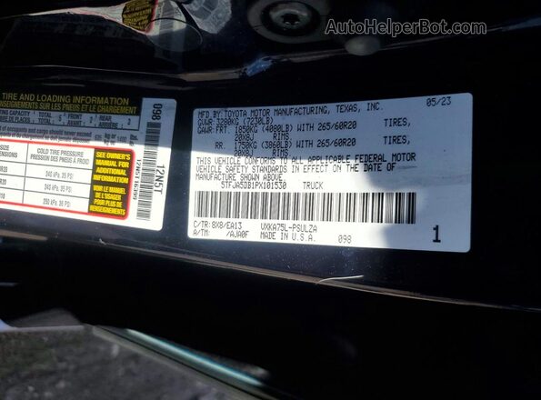 5TFJA5DB1PX101530 2023 TOYOTA TUNDRA Blue Շարժիչի բաժամունքի տեսք