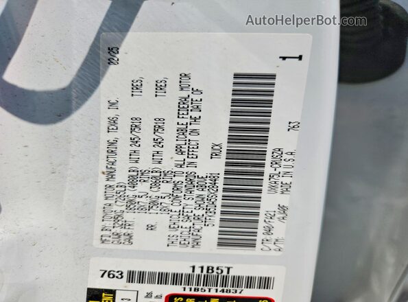 5TFKB5DA5SX284481 2025 TOYOTA TUNDRA White Вид підкапотного простору