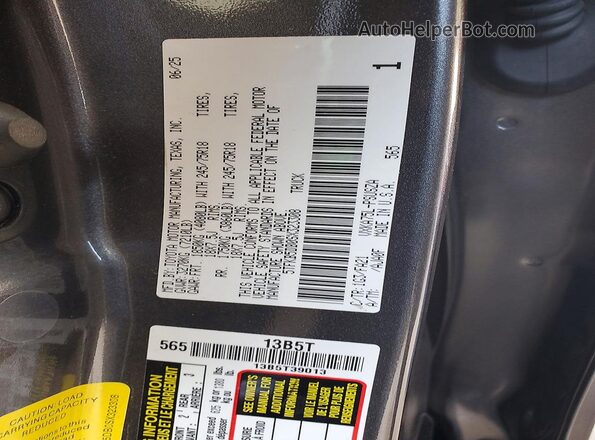 5TFKB5DB0SX323308 2025 TOYOTA TUNDRA Gray Widok komory silnika