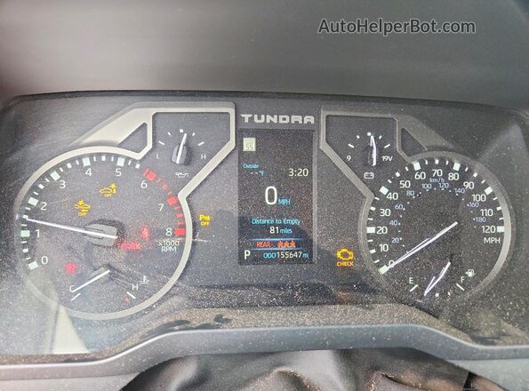 5TFLA5DA8NX021672 2022 TOYOTA TUNDRA White Vista del cuadro de instrumentos