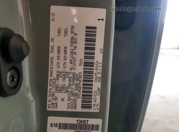 5TFLA5DB7PX078019 2023 TOYOTA TUNDRA Gray Widok komory silnika