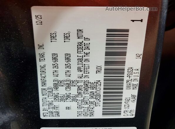 5TFLA5DBXTX373254 2026 TOYOTA TUNDRA Charcoal VIN կոդի պիտակի տեսք
