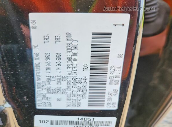 5TFNA5DBXRX164484 2024 TOYOTA TUNDRA Черный Вид наклейки с VIN-кодом