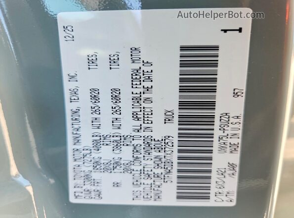 5TFNA5DBXTX372579 2026 TOYOTA TUNDRA Зеленый Вид подкапотного пространства