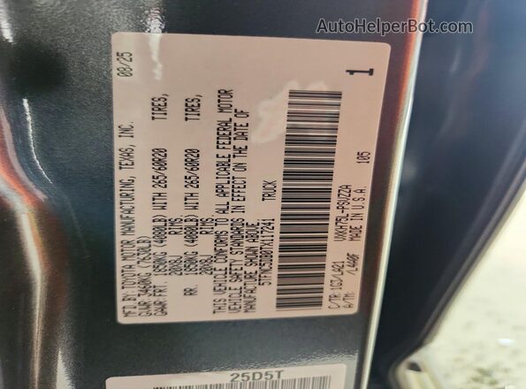 5TFNC5DB0TX117241 2026 TOYOTA TUNDRA Charcoal Widok komory silnika