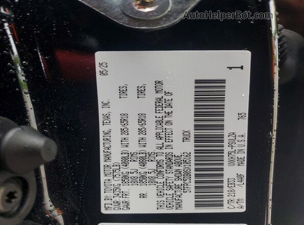 5TFPC5DB0SX105162 2025 TOYOTA TUNDRA Black Շարժիչի բաժամունքի տեսք