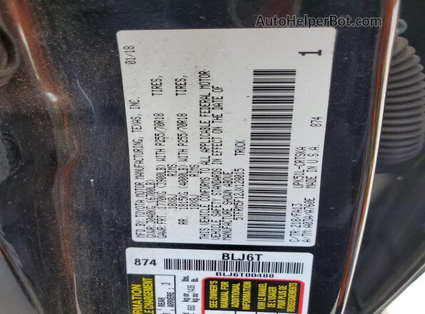 5TFRM5F12JX128015 2018 TOYOTA TUNDRA Black Widok komory silnika