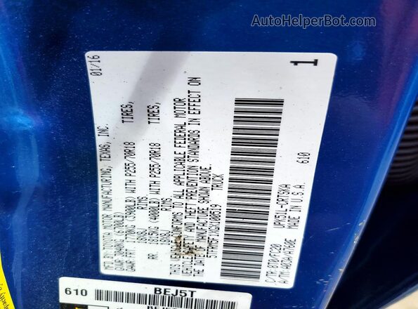 5TFRM5F1XGX100519 2016 TOYOTA TUNDRA Blue Вид підкапотного простору