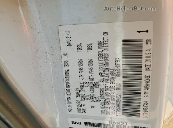 5TFRX5GN4HX084232 2017 TOYOTA TACOMA White ძრავის განყოფილების ხედი
