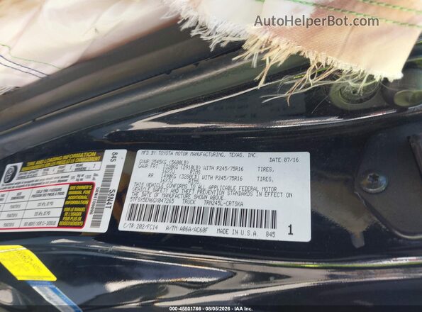 5TFSX5EN6GX047265 2016 TOYOTA TACOMA Black Widok komory silnika