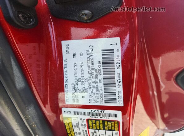5TFSZ5AN9KX172818 2019 TOYOTA TACOMA Red Շարժիչի բաժամունքի տեսք