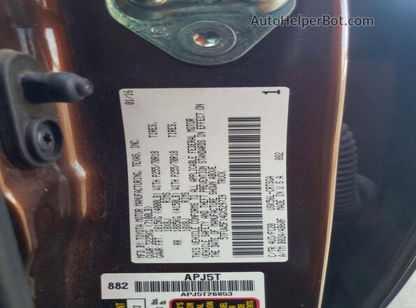 5TFUW5F14GX529739 2016 TOYOTA TUNDRA Brown Вид підкапотного простору