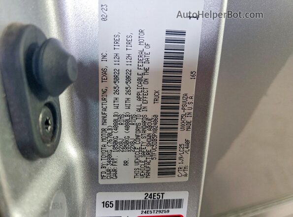 5TFVC5DB5PX024060 2023 TOYOTA TUNDRA Silver Շարժիչի բաժամունքի տեսք