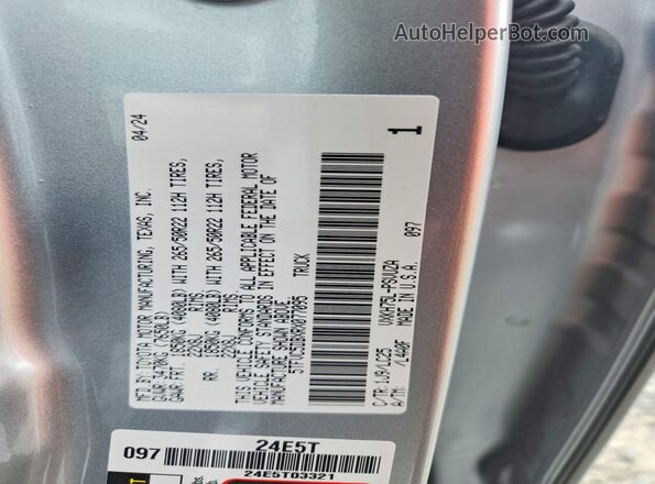 5TFVC5DBXRX077095 2024 TOYOTA TUNDRA Silver Вид підкапотного простору