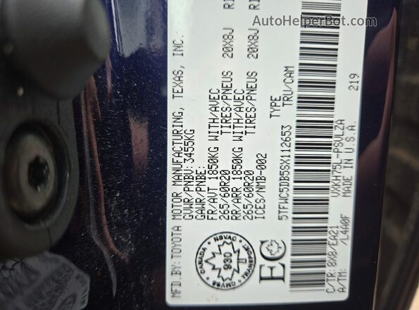5TFWC5DB5SX112653 2025 TOYOTA TUNDRA Blue ძრავის განყოფილების ხედი