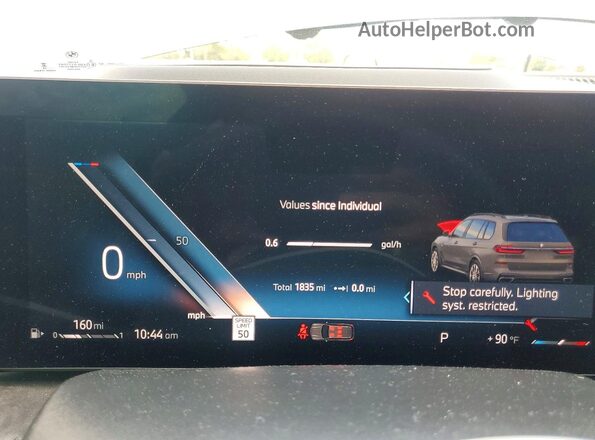 5UX23EM06T9374702 2026 BMW X7 Серый Вид щитка приборов