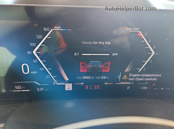 5UX23EM07P9P99996 2023 BMW X7 Black Widok zestawu wskaźników