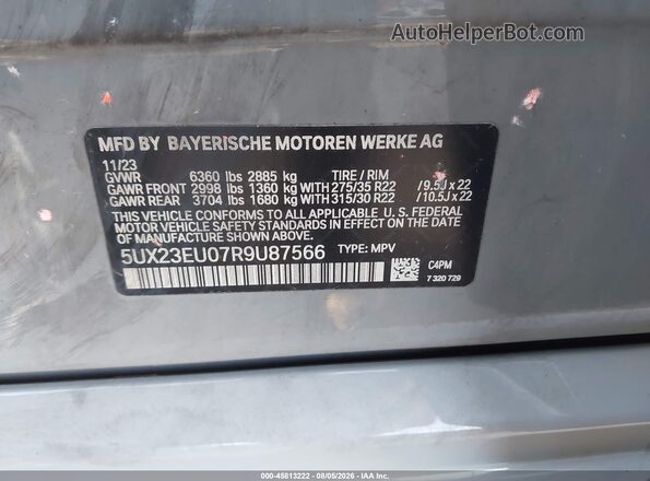 5UX23EU07R9U87566 2024 BMW X5 Pewter Շարժիչի բաժամունքի տեսք