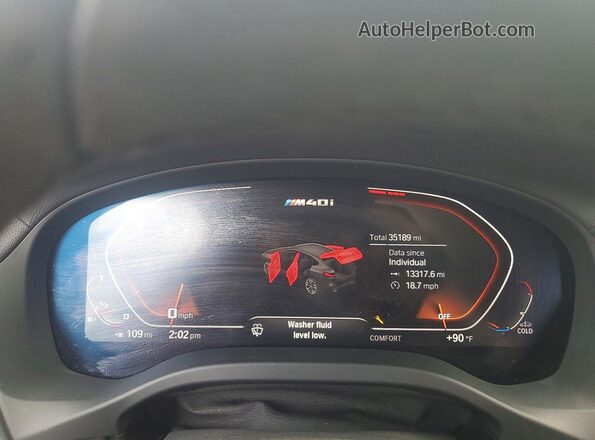 5UX2V5C01M9E81267 2021 BMW X4 Blue Вид щитка приладів