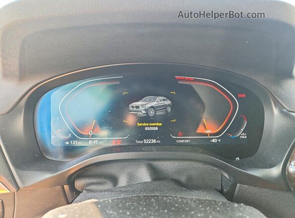 5UX33DT0XN9M46763 2022 BMW X4 Charcoal Սարքավորումների վահանակի տեսք