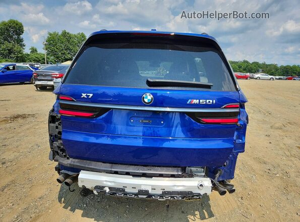 5UX33EM04S9W53049 2025 BMW X7 Blue Вид ззаду