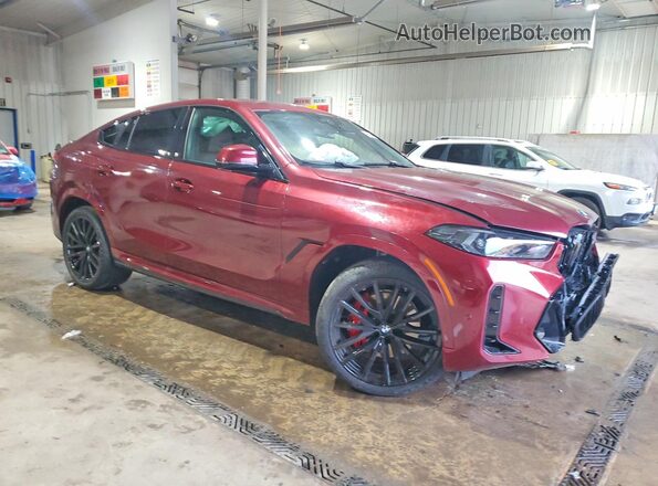 5UX33EX04T9322792 2026 BMW X6 Burgundy Delantero derecho