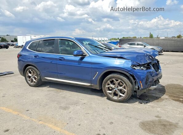 5UX43DP00N9K61037 2022 BMW X3 Blue წინა მარჯვენა