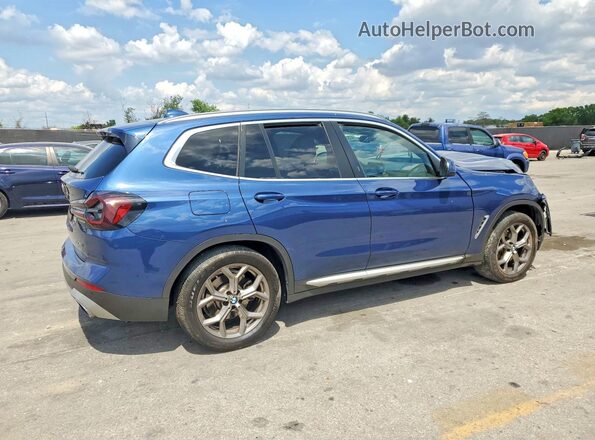 5UX43DP00N9K61037 2022 BMW X3 Blue უკანა მარჯვენა